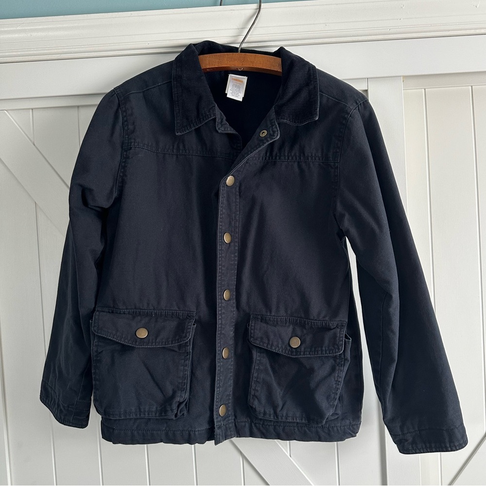 Boys Gymboree Navy Snap Button Coat Jacket Size L 10 12